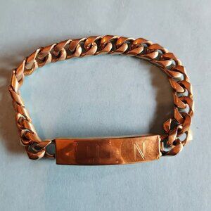 Antique Vintage Speidel JOHN Electroplated Gold Chain Link Bracelet